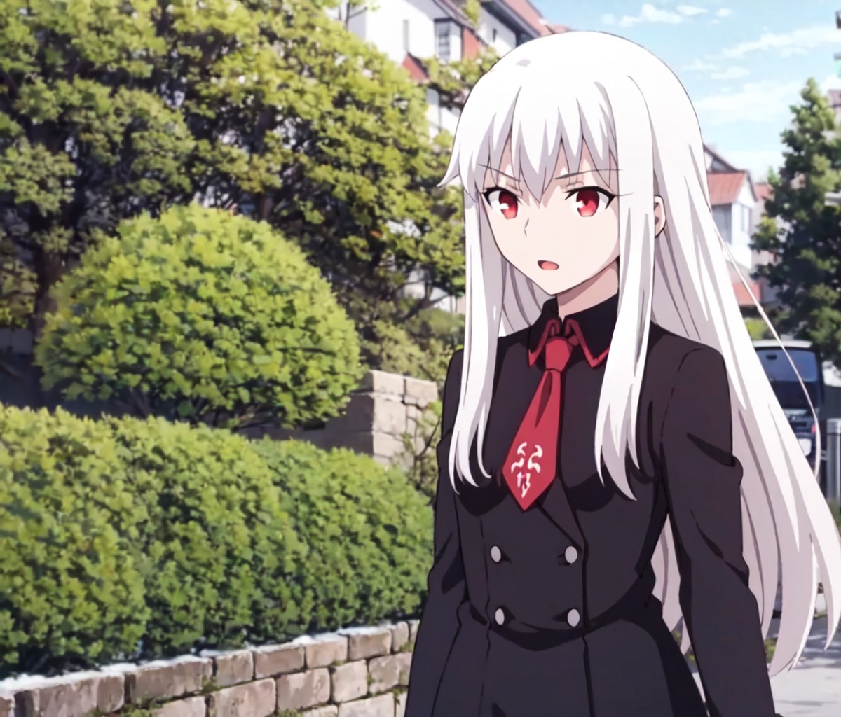 1girl, fate, long hair, white hair, red eyes, <lora:ufotablev1:0.65>, masterpiece, best quality, outdoor, day,